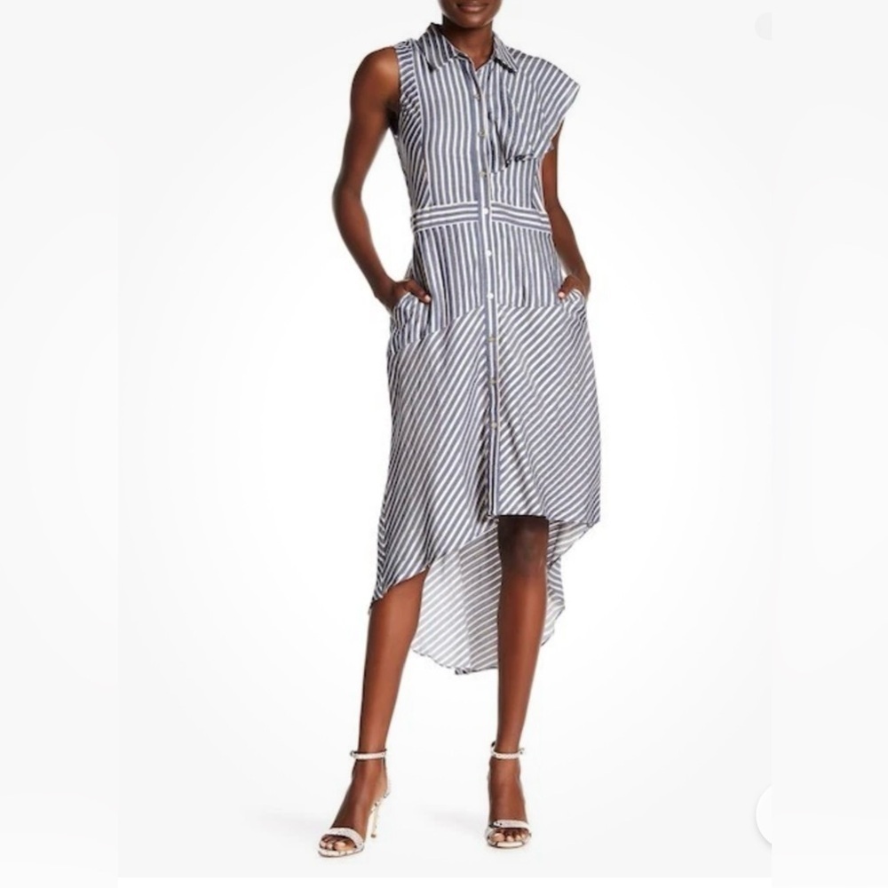 RACHEL Rachel Roy Striped High Low Dress size:18 W
